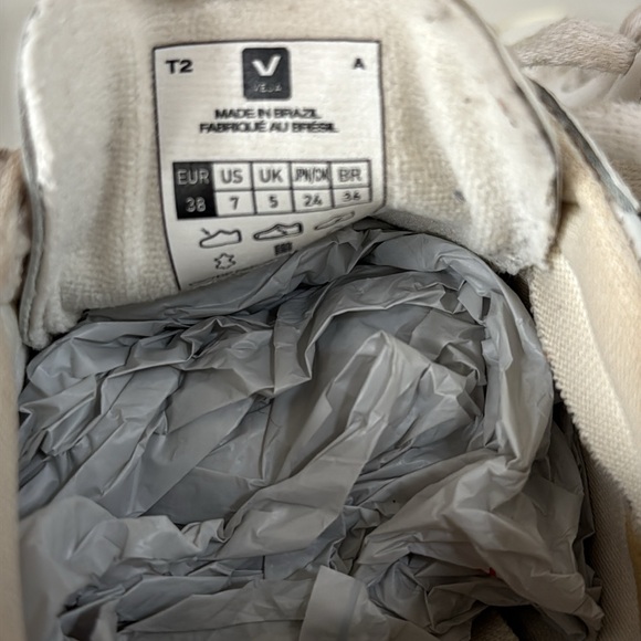 VEJA Esplar Leather Logo Sneakers in White Color Womens Size 7 - Picture 5 of 16